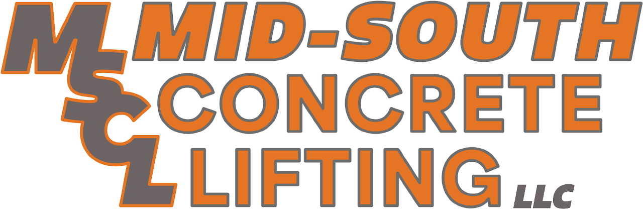 The Mid-South Concrete Lifting, LLC logo, featuring orange text and a gray icon on a white background.