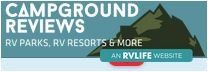 A logo for campground reviews rv parks , rv resorts and more