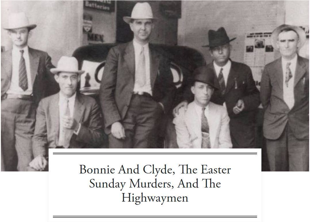 A black and white photo of bonnie and clyde
