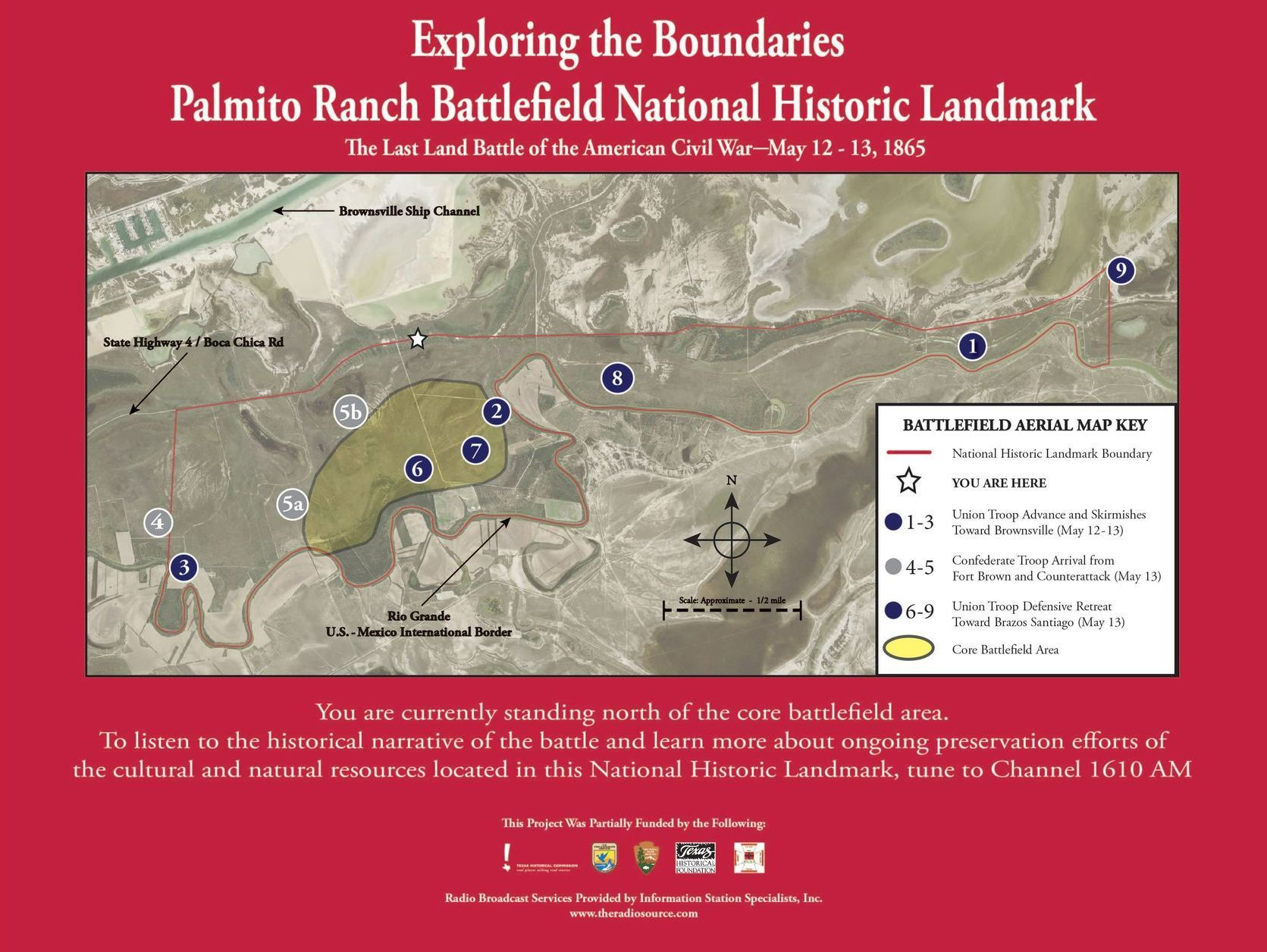 A book titled palmito ranch has a picture of a field and a picture of a cloudy sky.