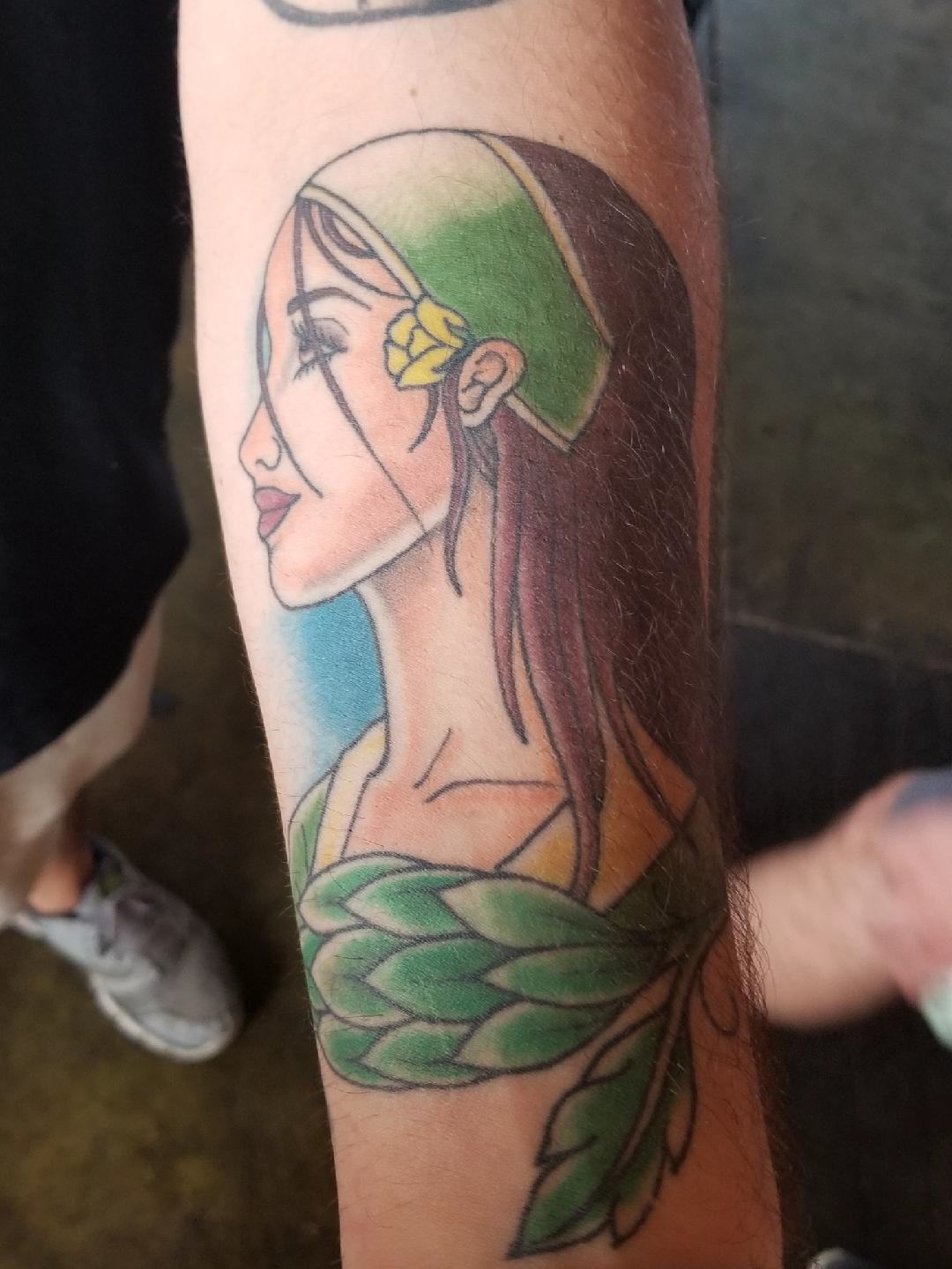 Tattoo of Yellow Rose Craft Beer