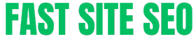 A green sign that says fast site seo on a white background
