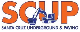 A logo for santa cruz underground and paving