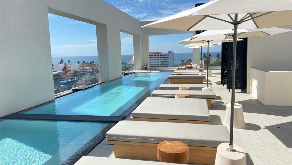 Refreshing salt water swimming pool