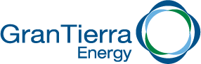 Un logotipo azul y verde para Gran Tierra Energy.