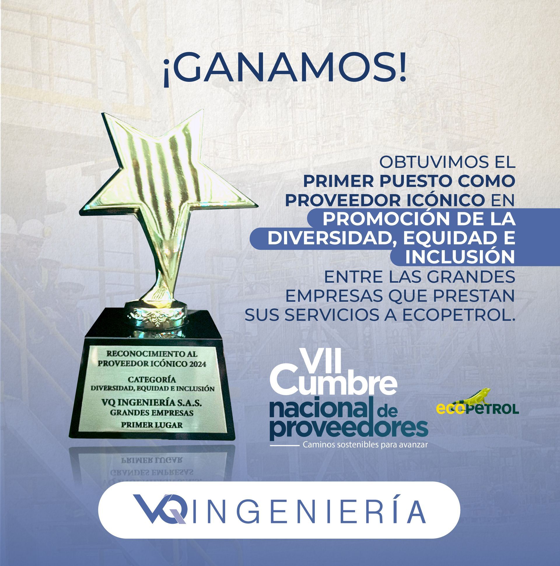 Un trofeo con una estrella que dice