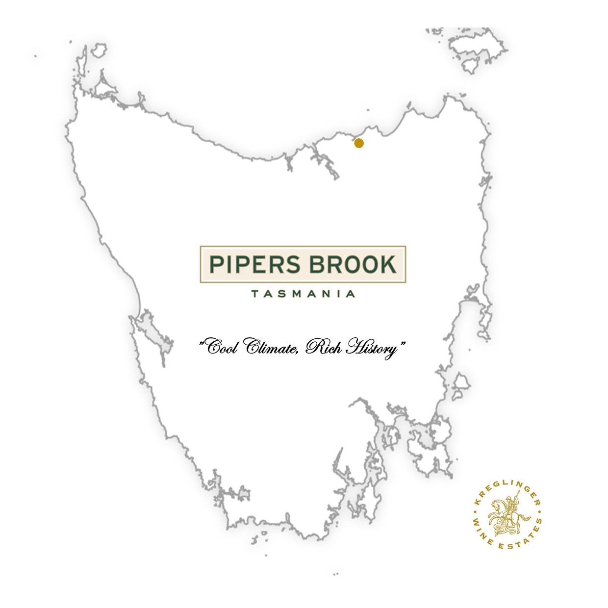 A map of tasmania with the name pipers brook on it