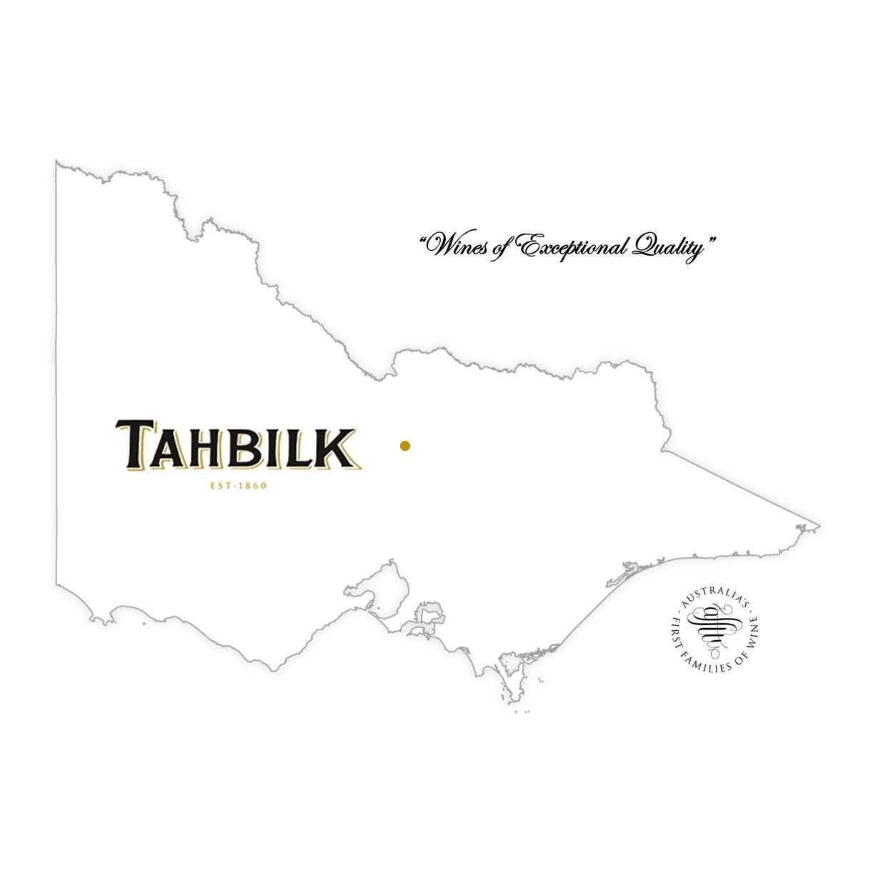 A map of the state of tahbilk on a white background