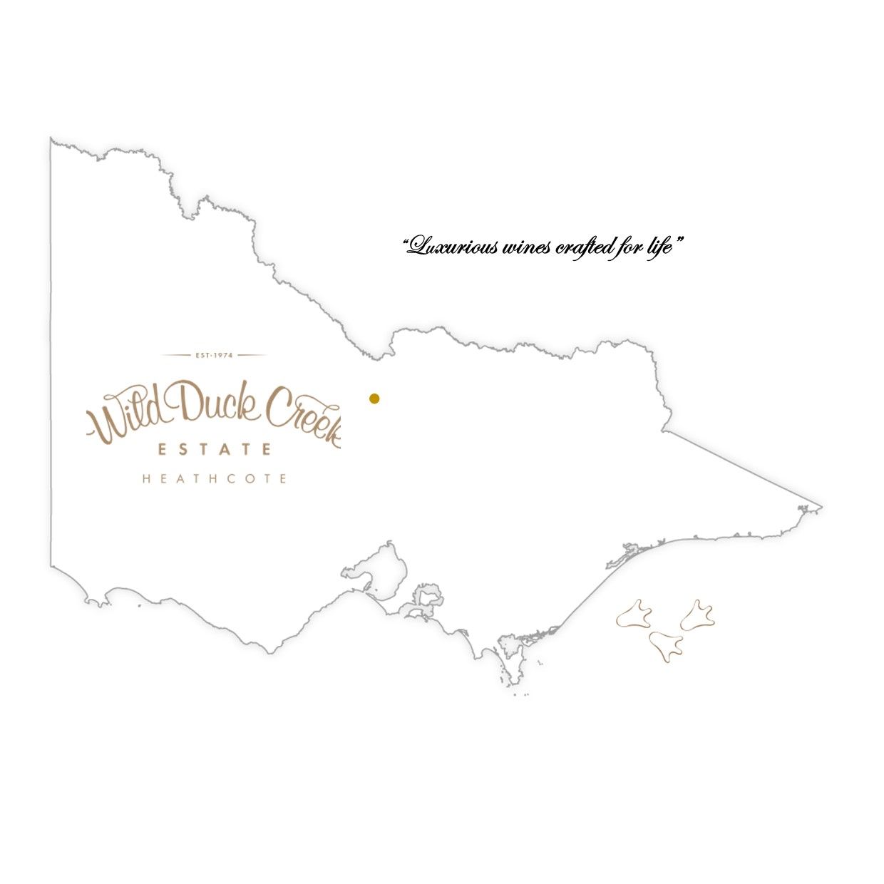 A map of the state of tahbilk on a white background