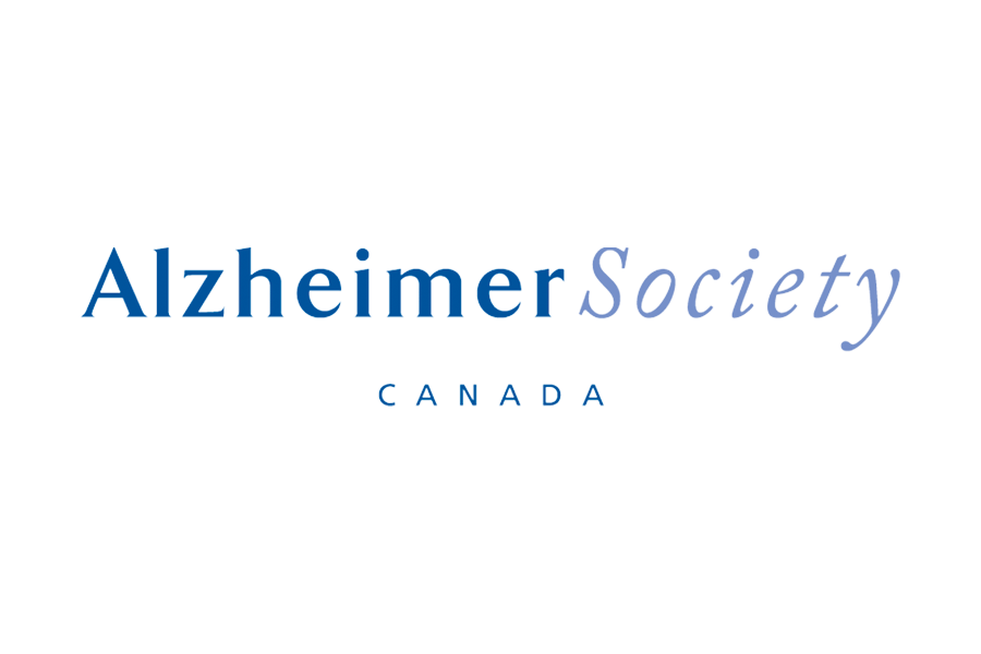 The logo for the alzheimer society canada is blue and white.