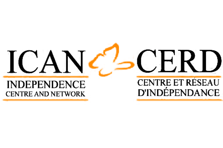 The logo for the ican cerd independence centre and network