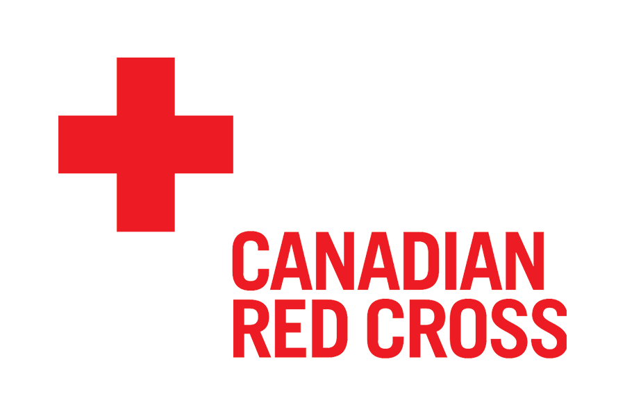 The logo for the canadian red cross is a red cross on a white background.