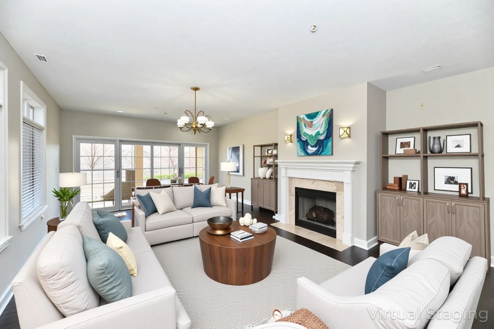 A brick building with a lot of windows and flowers in front of it.