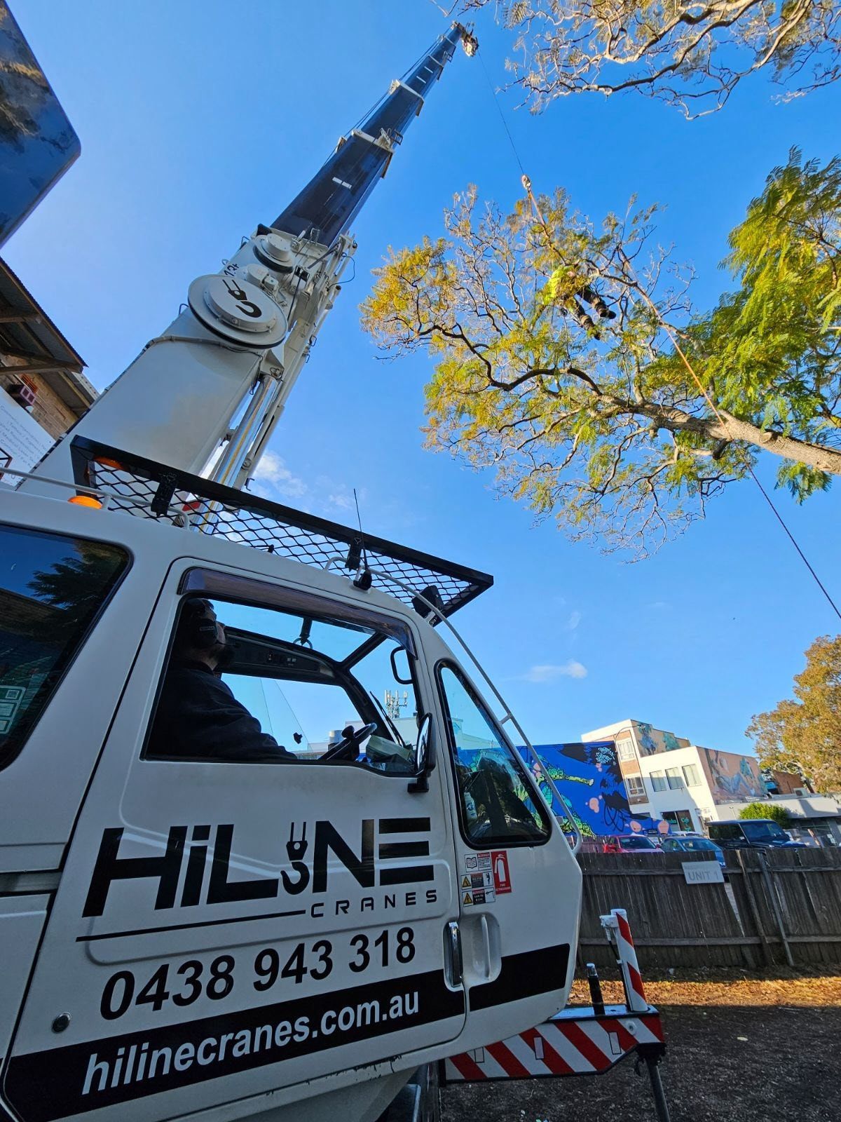 Close up of a HiLine Cranes crane