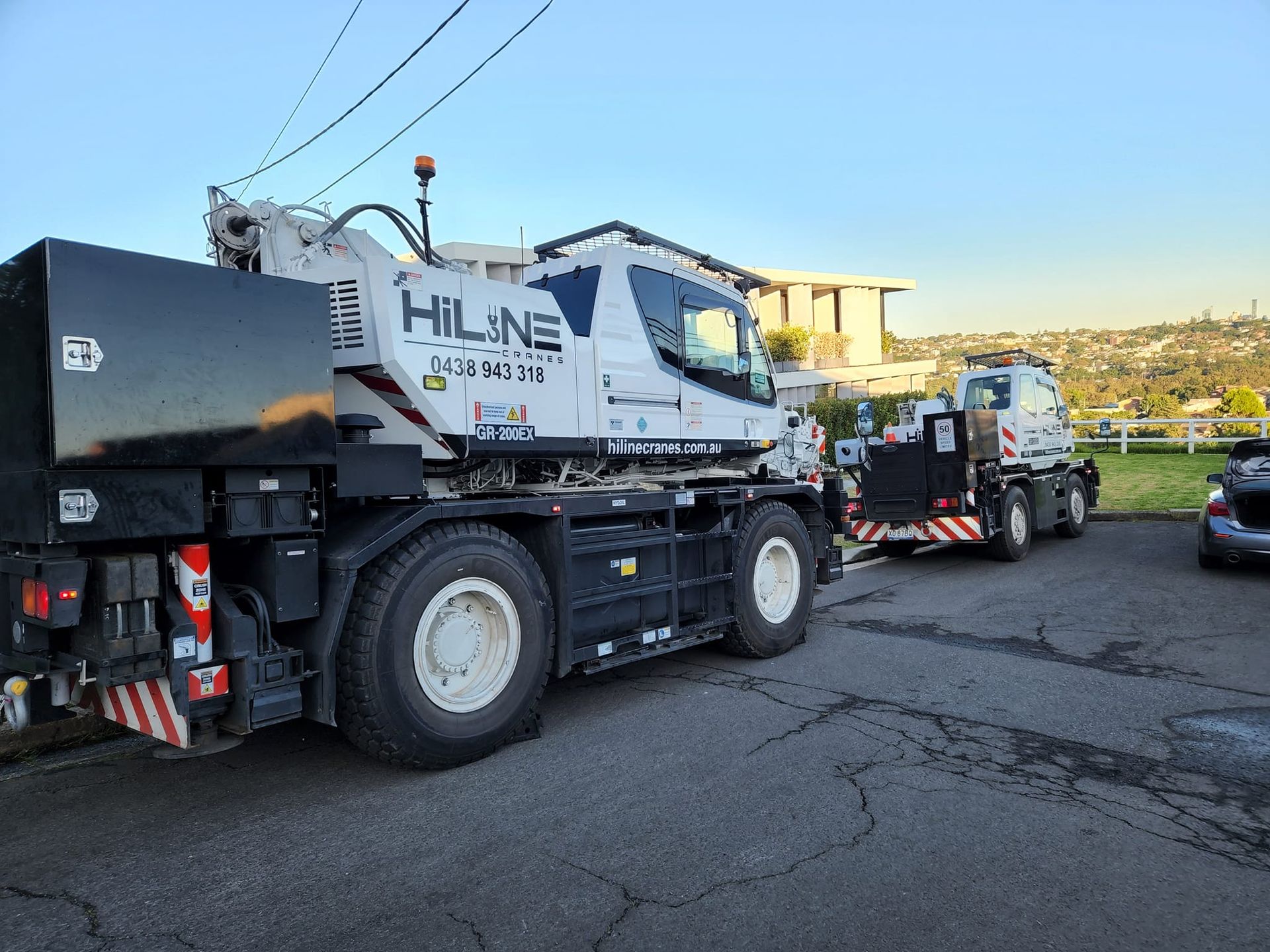 two mobile cranes from HiLine Cranes