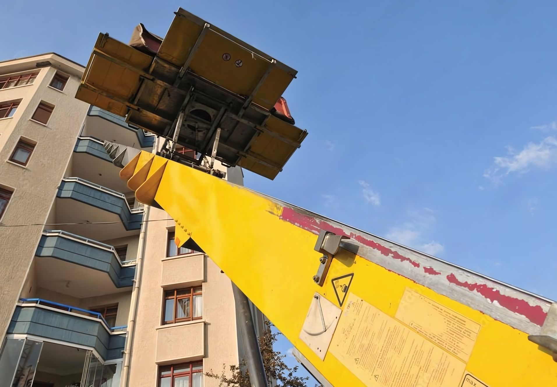 lifting furniture with a crane