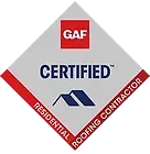 A logo for a certified residential roofing contractor.