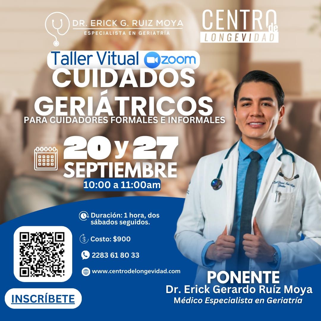Taller Geriatría — 20 y 27 de Septiembre, 10:00 a 11:00 AM