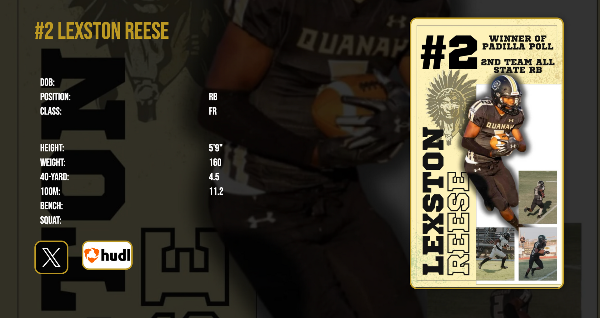 Lexston Reese player profile page