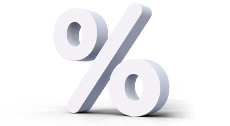 White percentage symbol casting a shadow. | Acadia Auto Service