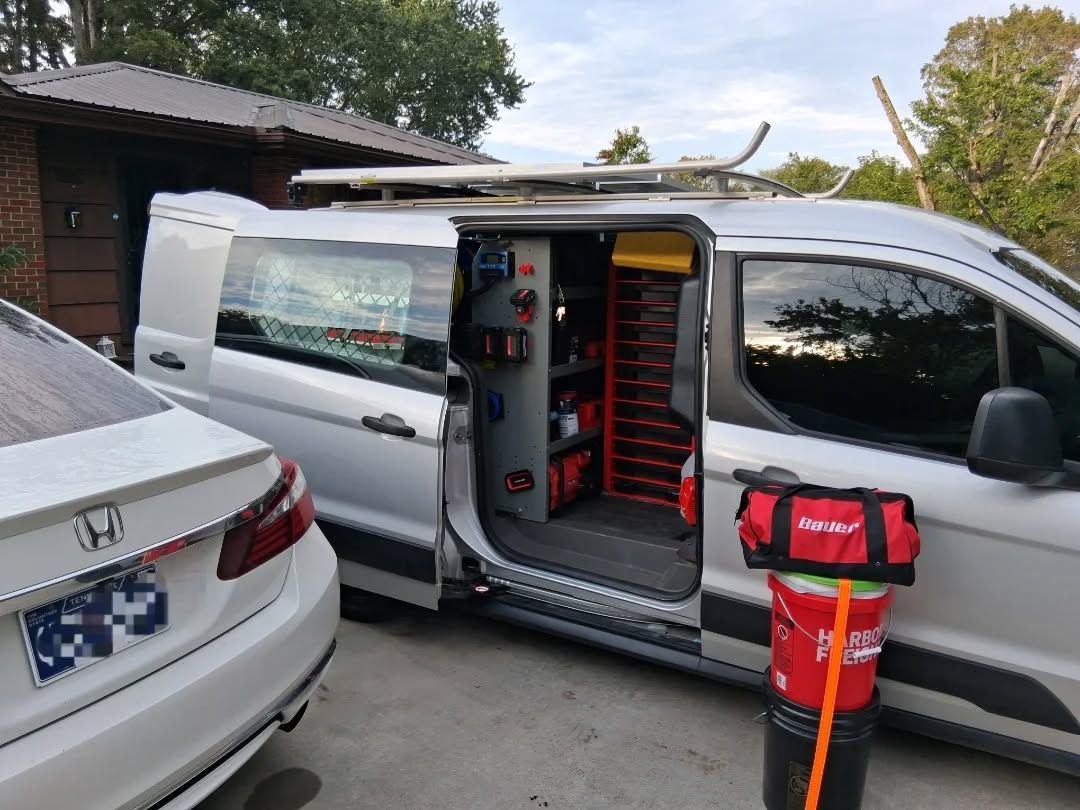 Fully Equipped Service Van Parked Beside Vehicle For Mobile Repair | Prestige WrenchWorks LLC