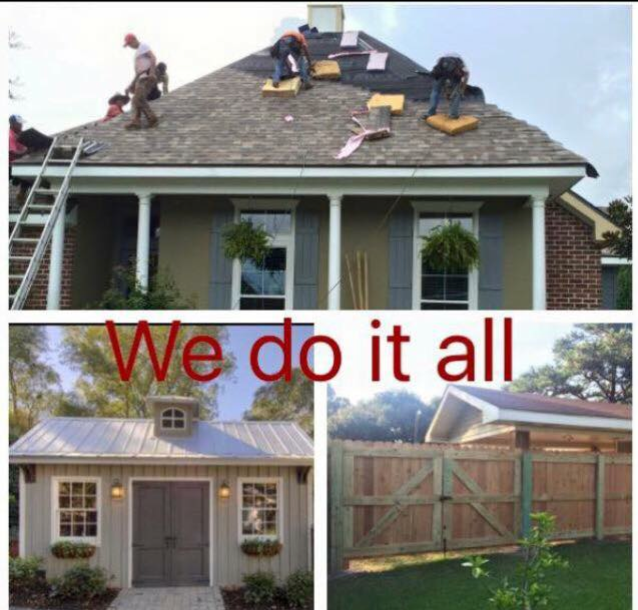 A collage of pictures with the words we do it all