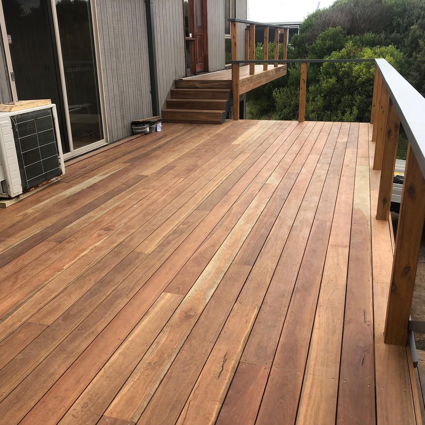 freshly constructed merbau deck