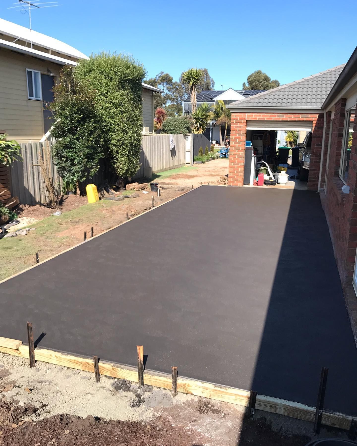 charcoal coloured concrete slab