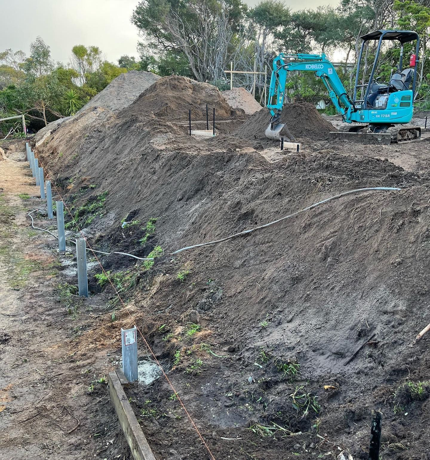 earthworks for retaining wall construction