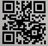 QR-code. Zwart-wit, vierkant, met gecodeerde informatie.