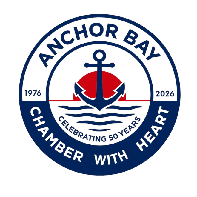 A logo for the anchor bay chamber of commerce