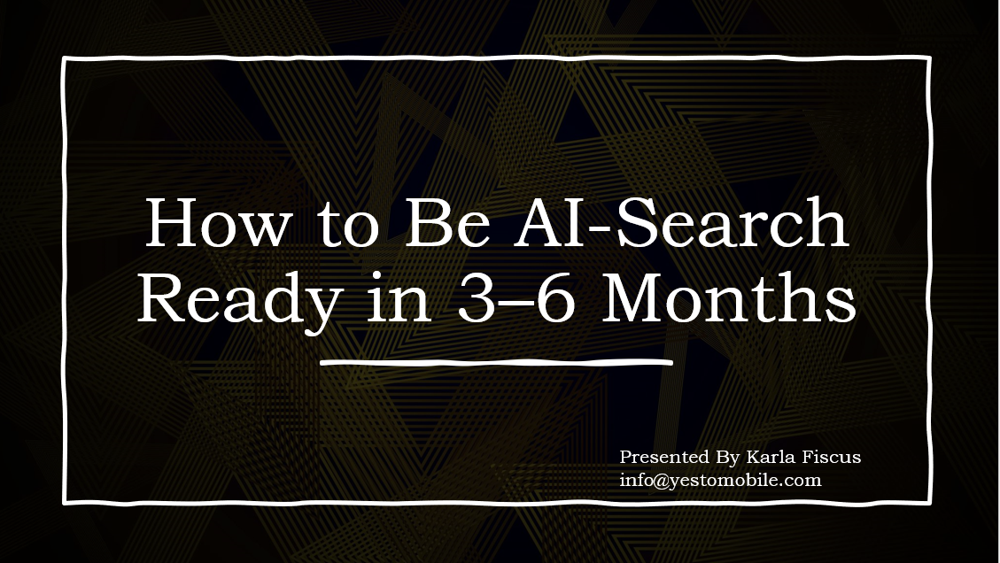 A poster that says how to be al-search ready in 3 - 6 months