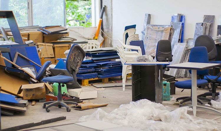 Office clutter awaiting pickup by a commercial junk removal team | Junk Haul-Stars | Maryland
