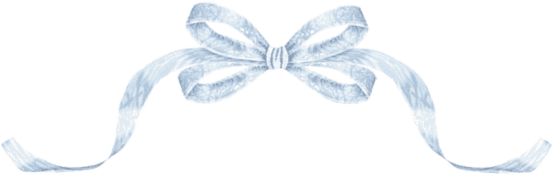 Light blue ribbon bow.