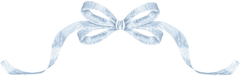 Light blue ribbon bow.