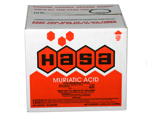 a box of hasa muriatic acid on a white background