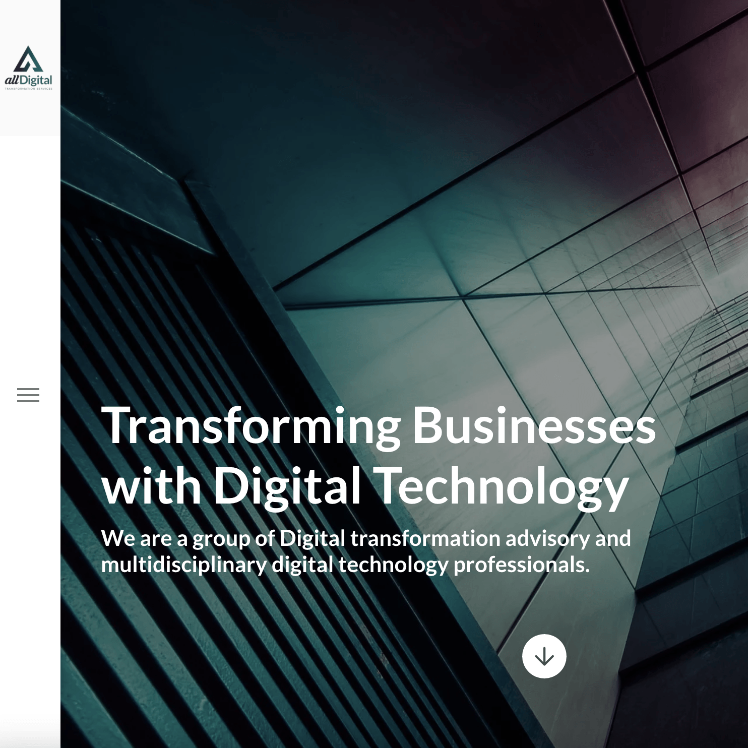 a website that says transforming businesses with digital technology