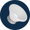 White soap dish with a circular stainless steel base, set against a dark blue background.