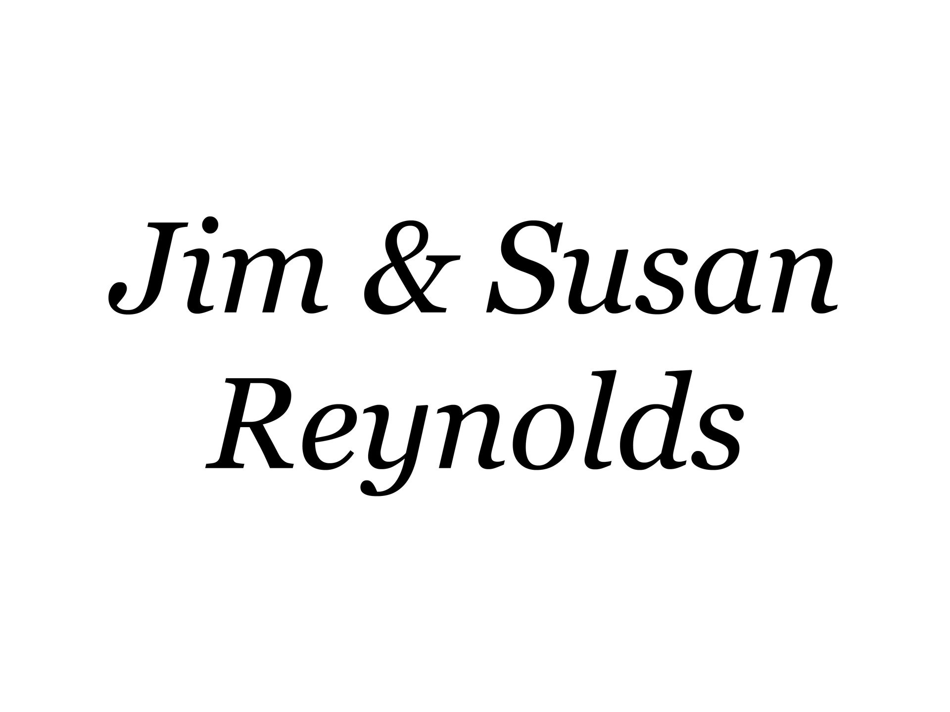 Jim & Susan Reynolds logo.