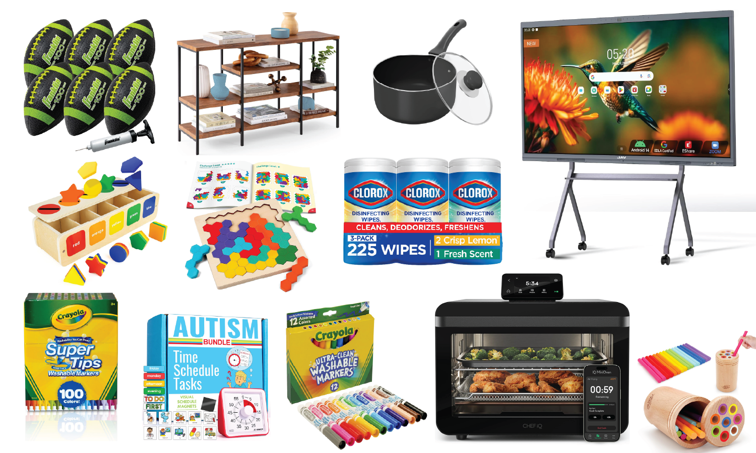 A list of various school supplies, kitchenware, and appliances on Orange Grove's Amazon Wishlist.