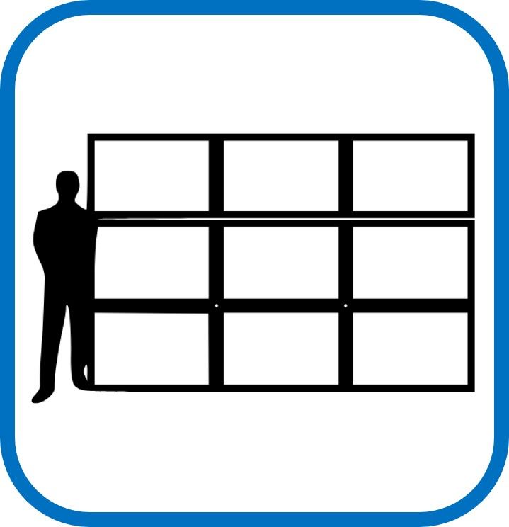 Un logotipo de Windows azul sobre un fondo blanco en un cuadrado.