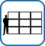 Un logotipo de Windows azul sobre un fondo blanco en un cuadrado.