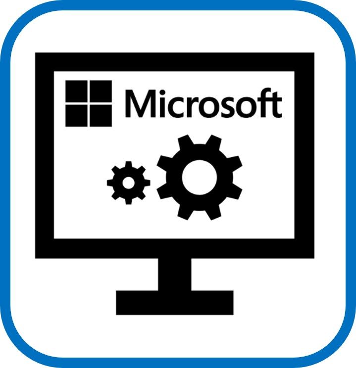 Un monitor de computadora con un signo de dólar y engranajes.