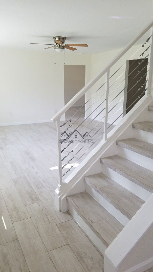 house stair with metal railings