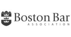 Boston Bar Association logo with a shield, three crowns, and text.