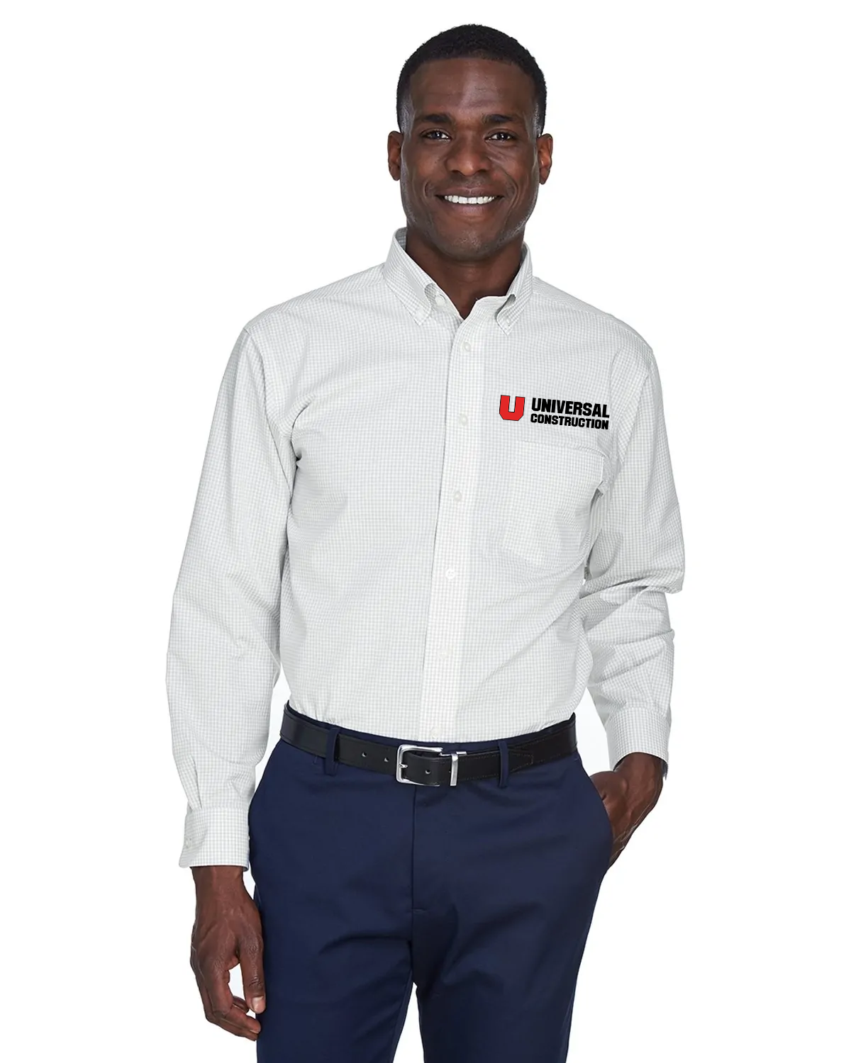 Devon & Jones Men's Crown Collection® Gingham Check Woven Dress Shirt