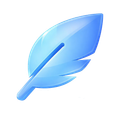 Blue feather illustration.