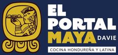 A logo for el portal maya davie shows a man holding a tray