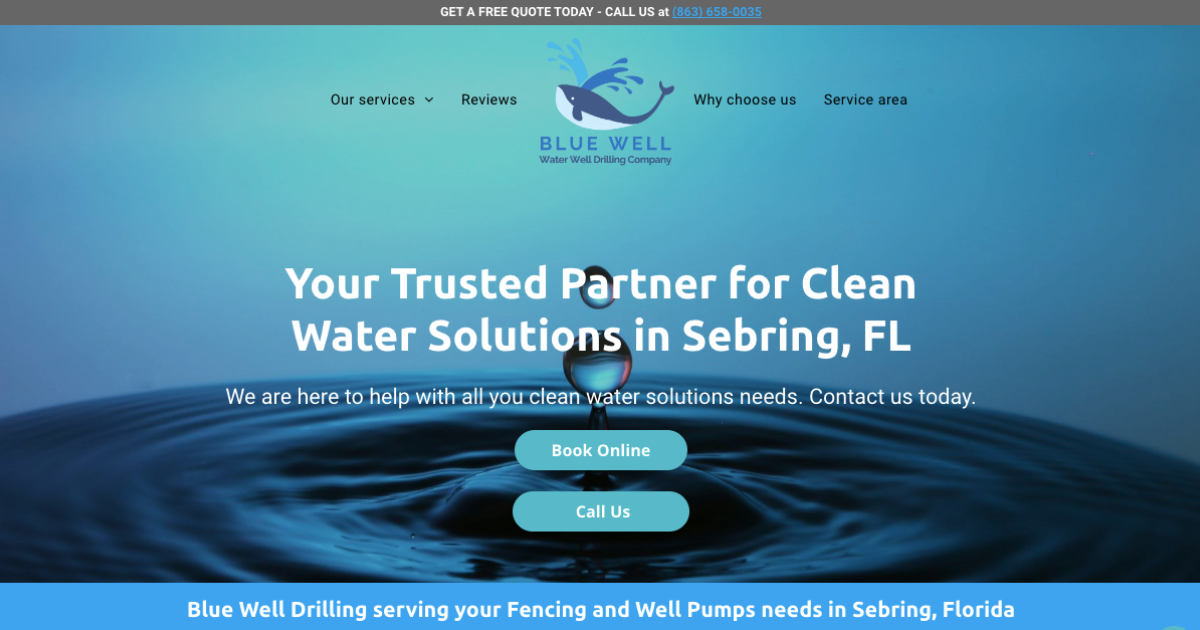 Comprehensive Services Blue Well Drilling | Sebring, Fl