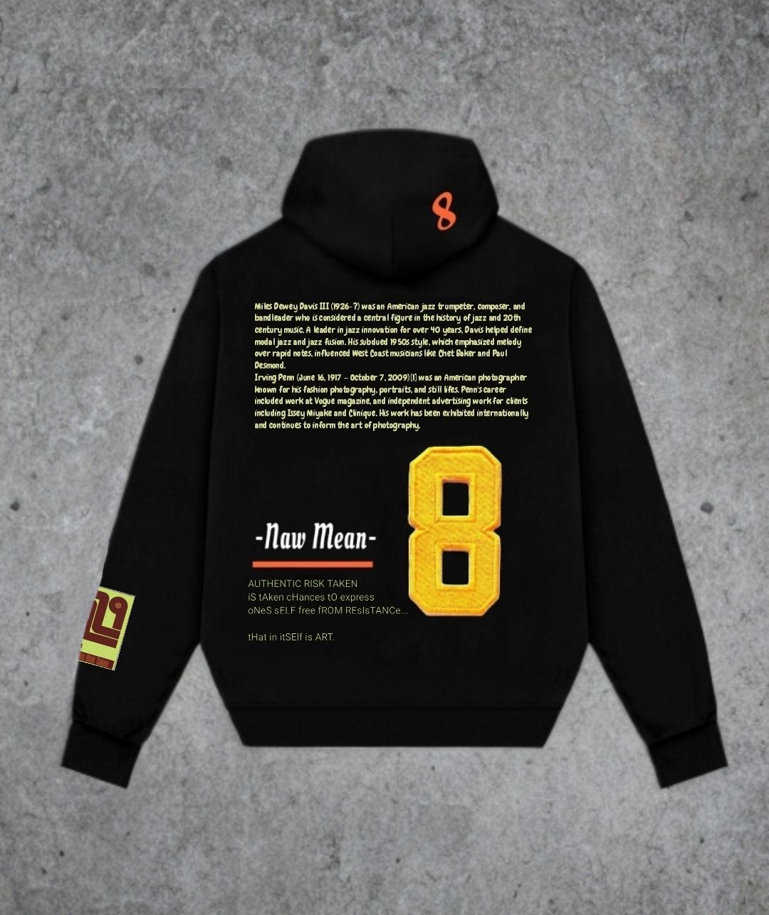 Black hoodie with gold embroidered 